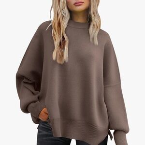 Women's Oversized Brown Sweater - Nutmeg